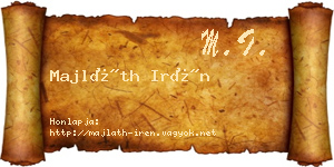 Majláth Irén névjegykártya